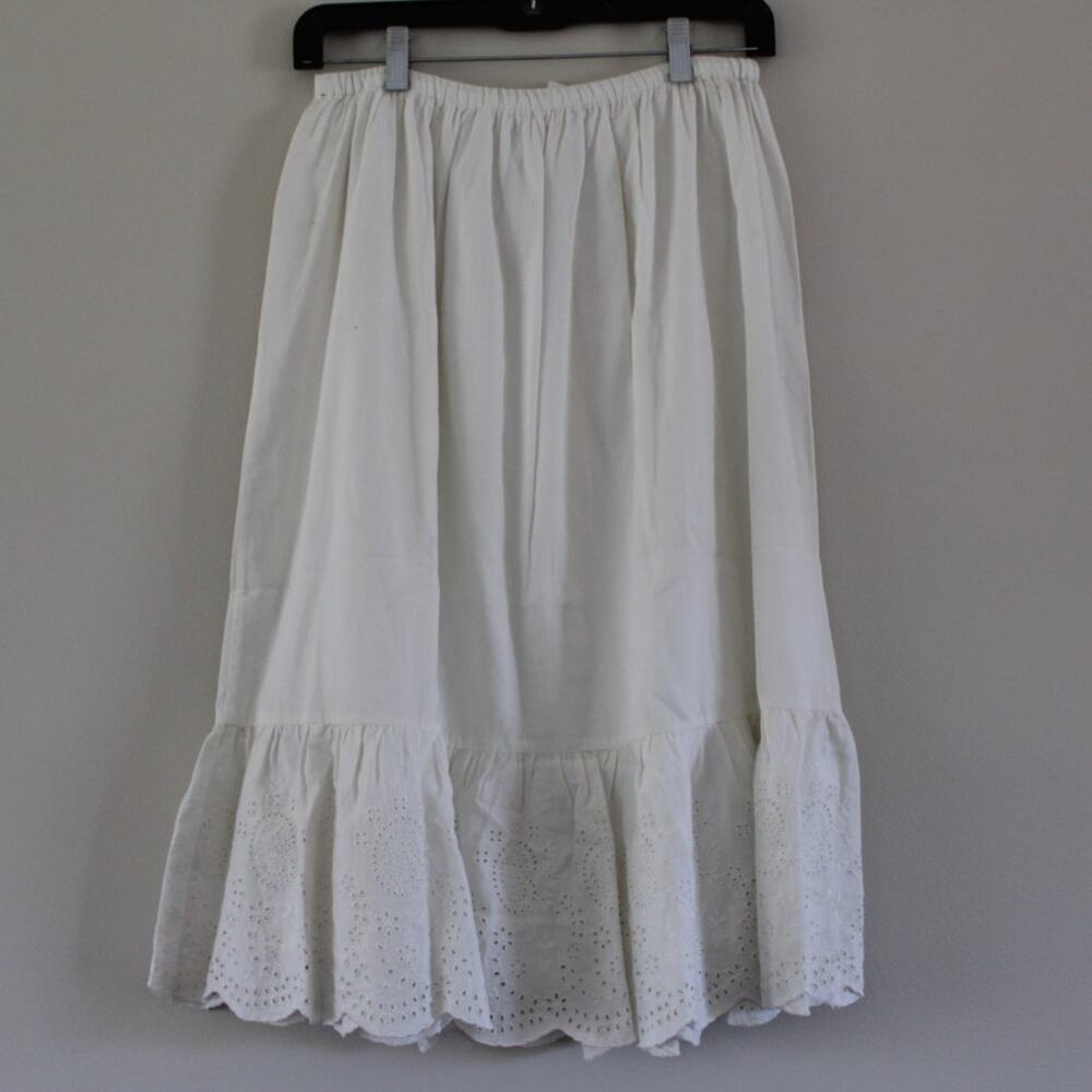 NWT Bonpoint Farah Maxi Skirt Wool‎ Blend Ecru Off White Crochet Lace Inset 12